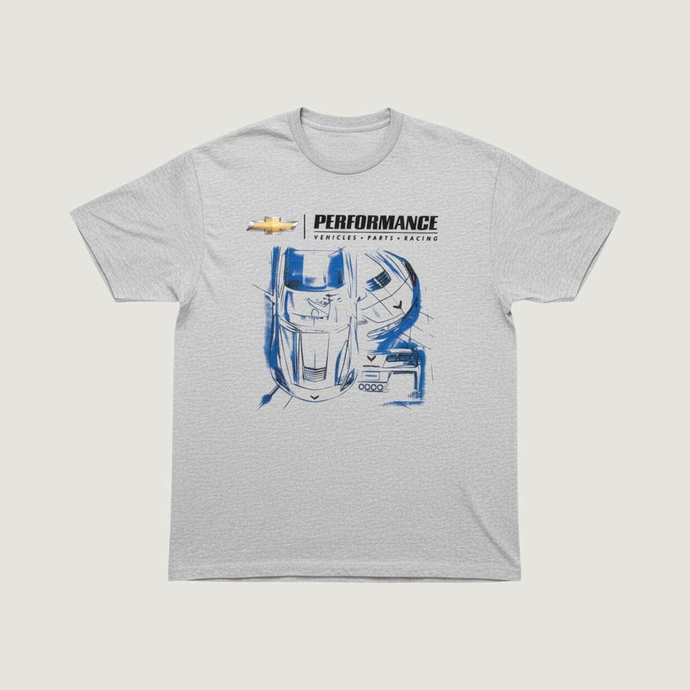 Chevrolet Performance Vehicles Parts Racing Corvette Graphic T-Shirt Men XL Grey